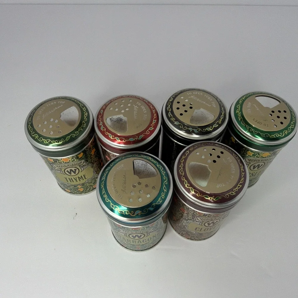 Vintage 1987 Watkins Spice Tin Set 6 Pc Limited  Ed Collectible Kitchen Seasonin